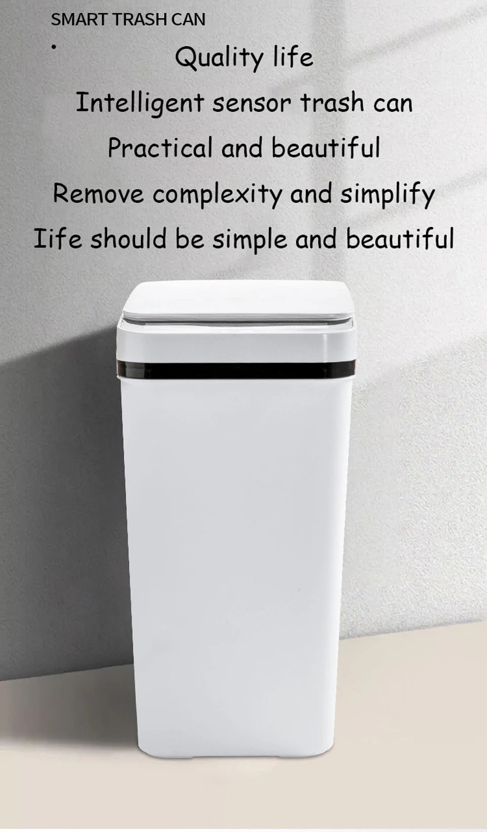 Bathroom Touchless Trash,12L Motion Sensor-Activated Trash Can with Lid, Automatic Kitchen Trash for Office, Living Room, Bedroom