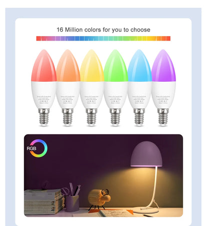 Ewelink E14 Smart Wifi Led Light Bulb Zigbee RGBCW Candle Lamp Works With Alexa Amazon Google Home Yandex Alice Smartthings