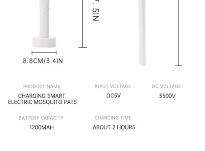 3500V 5in1 Mosquito Killer Lamp Multifunctional Angle Adjustable Bug Zapper Electric USB Rechargeable Mosquito Fly Bat Swatter