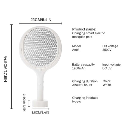 3500V 5in1 Mosquito Killer Lamp Multifunctional Angle Adjustable Bug Zapper Electric USB Rechargeable Mosquito Fly Bat Swatter