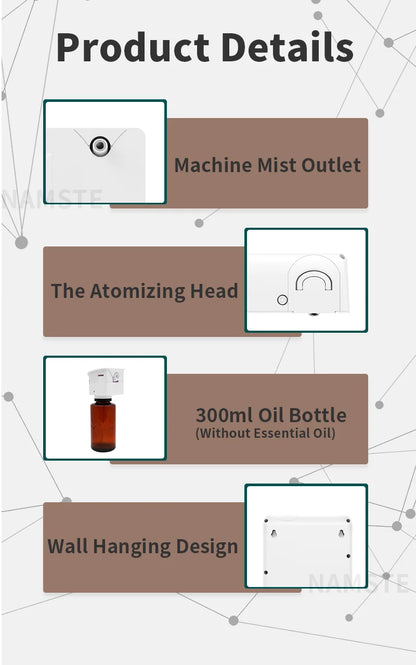 NAMSTE Perfume Diffuser Home Fragrance Air Freshener Electric Aromatic Oasis Power 7W 300ML Capacity WIFI Bluetooth Smart Contro