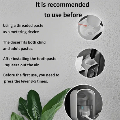 1/2 black and white household non porous automatic toothpaste squeezing machine for artificial products, suction wall extruder