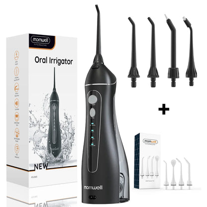 Dental Floss Portable Cordless F18 Oral Irrigator 3 Cleaning Modes Waterproof Rechargeable Dental Cleaner 4 Nozzles Clean Gums
