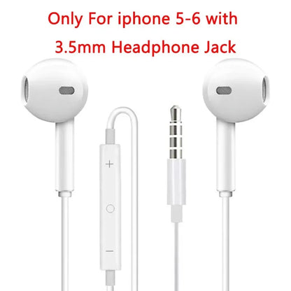 Original Headphones For Apple iPhone 16 15 Pro Max 14 13 12 11 USB-C Lightning 3.5mm Wired Earphones X XR 7 8 Phone Accessories