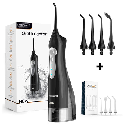 Dental Floss Portable Cordless F18 Oral Irrigator 3 Cleaning Modes Waterproof Rechargeable Dental Cleaner 4 Nozzles Clean Gums