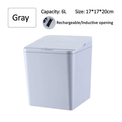 Intelligent Mini Desktop Trash Can Automatic Touchless Infrared Motion Sensor Trash Can Car Trash Portable Storage For Kitchen