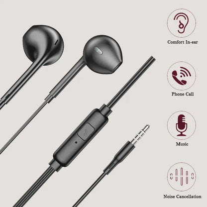 3.5mm Wired Headphones In Ear Headset Wired Earphones with Microphone Stereo Earbuds Sports for Samsung Huawei Xiaomi Phones MP3
