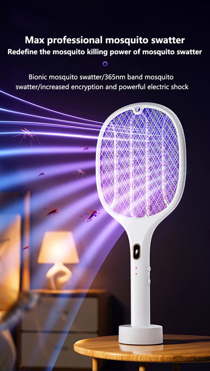3 In 1 Multi-Functional Bug Zapper Racket Usb Rechargeable Mosquito Killer Safe Electric Mosquito Swatter Pest Control Supplies