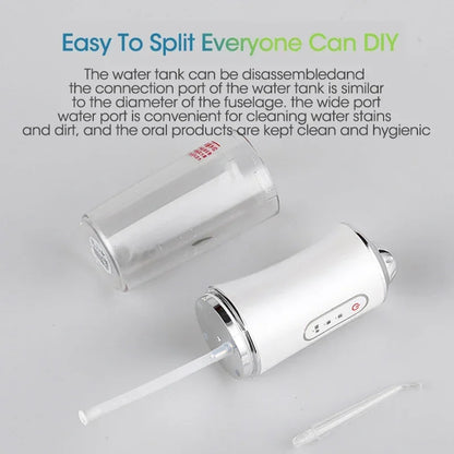 Oral Irrigator Portable Dental Water Flosser USB Rechargeable Water Jet Floss Tooth Pick 4 Jet Tip 220ml 3 Modes Teeth Cleaner