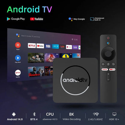 Android TV Box Q10 Android 14 Dual Wifi 2.4G&5G Google Voice Ram 4GB 8GB Rom 64GB 128GB Media player 3D 8K Video 4K Set Top Box