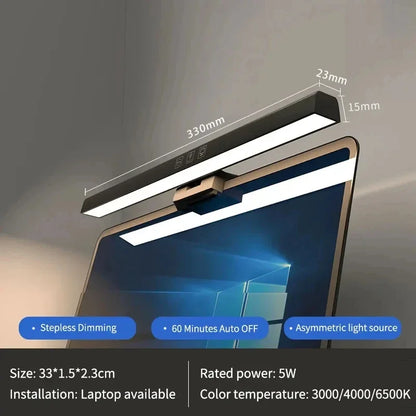 Eye Protection LED Desk Lamp Asymmetric Light Source Hanging Computer Monitor Screen Light 33/50cm for Office Work Study Dimming