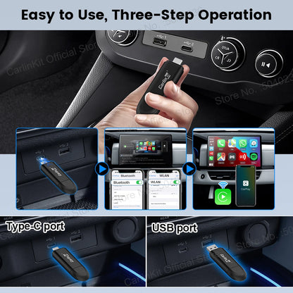New CarlinKit Mini 5 SE Wireless Carplay Adapter For iPhone 5Ghz WiFi BT Fast Stable Connect For Spotify Waze Split Screen Box