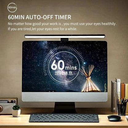 Eye Protection LED Desk Lamp Asymmetric Light Source Hanging Computer Monitor Screen Light 33/50cm for Office Work Study Dimming