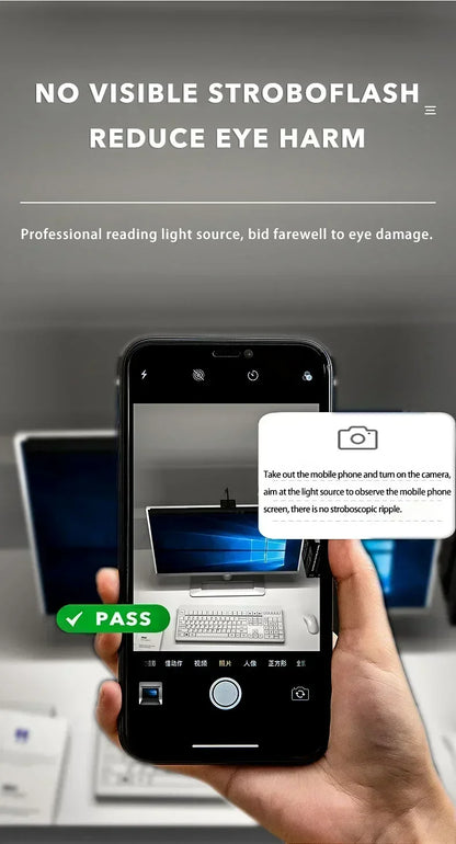 Eye Protection LED Desk Lamp Asymmetric Light Source Hanging Computer Monitor Screen Light 33/50cm for Office Work Study Dimming