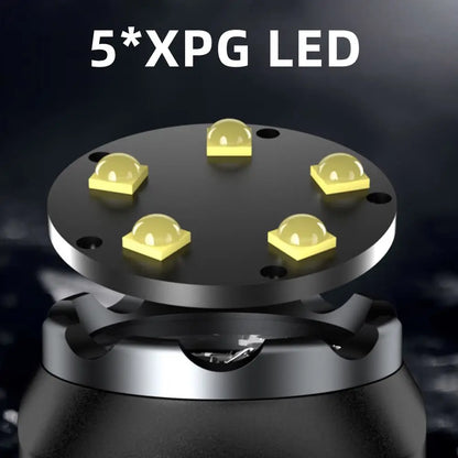 5x Led Mini Palm Small Flashlight Usb Rechargeable Portable Red Torch Home Outdoor Pocket Hiking Camping Magnet Work Car Repair
