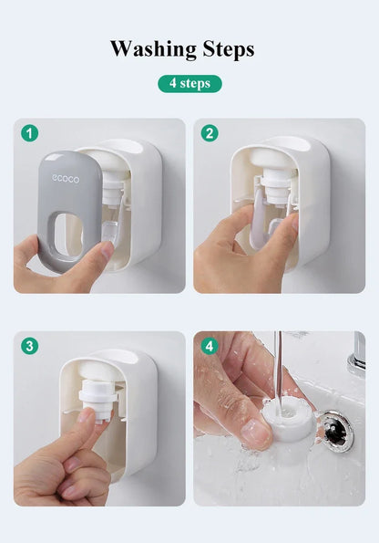 1/2 black and white household non porous automatic toothpaste squeezing machine for artificial products, suction wall extruder