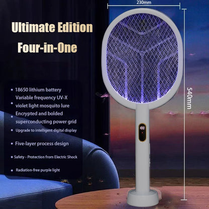 Upgraded 3000V Mosquito Swatter with TYPE-C Charging, 3 in 1 Electric Mosquito Swatter, Mosquito Killer Lamp