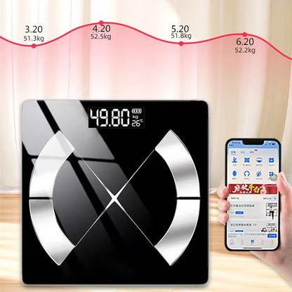 Bluetooth Fat Scale Accurate Smart Digital Bathroom Weight Wireless Weight Scale USB Rechargeable Smartphone APP