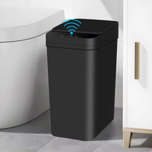 Bathroom Touchless Trash,12L Motion Sensor-Activated Trash Can with Lid, Automatic Kitchen Trash for Office, Living Room, Bedroom