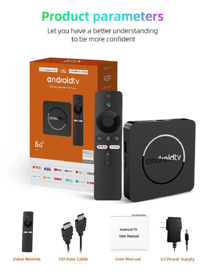 Android TV Box Q10 Android 14 Dual Wifi 2.4G&5G Google Voice Ram 4GB 8GB Rom 64GB 128GB Media player 3D 8K Video 4K Set Top Box