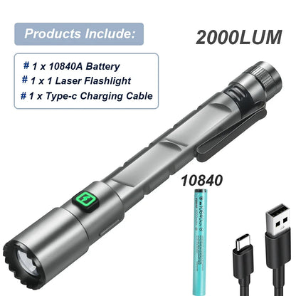 High Power Mini Flashlight USB Charging Small Flashlight with Clip Magnetic Pocket Torch for Camping Hiking Emergency Light