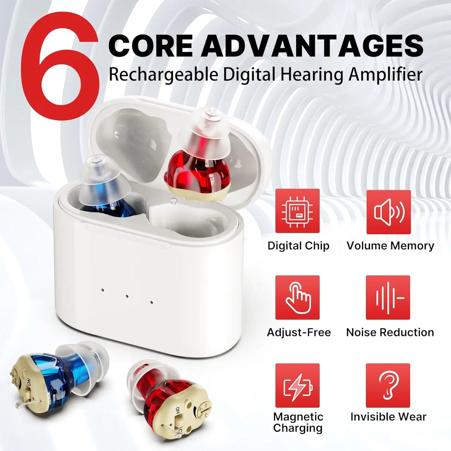 Rechargeable hearing aid hearing aid mini wireless speaker elderly invisible earphone
