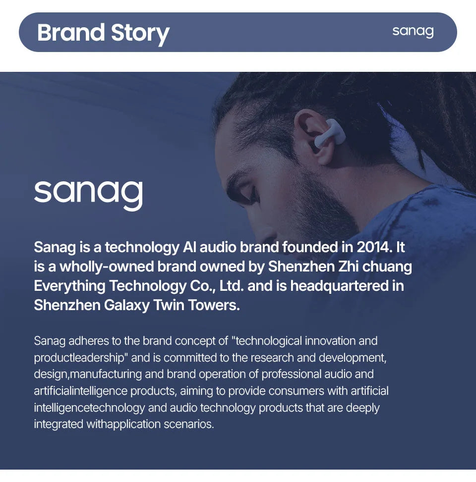 Sanag B60S Bone Conduction Earphones 64GB MP3 Wireless Open Headset IPX8 Swimming Waterproof Flash-sale Choice Headphones