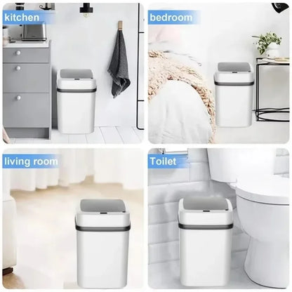 Smart Trashbin Automatic Sensor Large Capacity Touchless Waste Bin Energy-saving Waterproof for Kitchen Bathroom Home Office