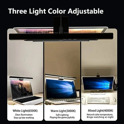 Eye Protection LED Desk Lamp Asymmetric Light Source Hanging Computer Monitor Screen Light 33/50cm for Office Work Study Dimming