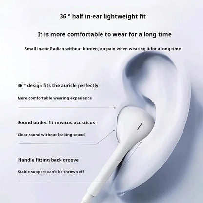 Original Headphones For Apple iPhone 16 15 Pro Max 14 13 12 11 USB-C Lightning 3.5mm Wired Earphones X XR 7 8 Phone Accessories