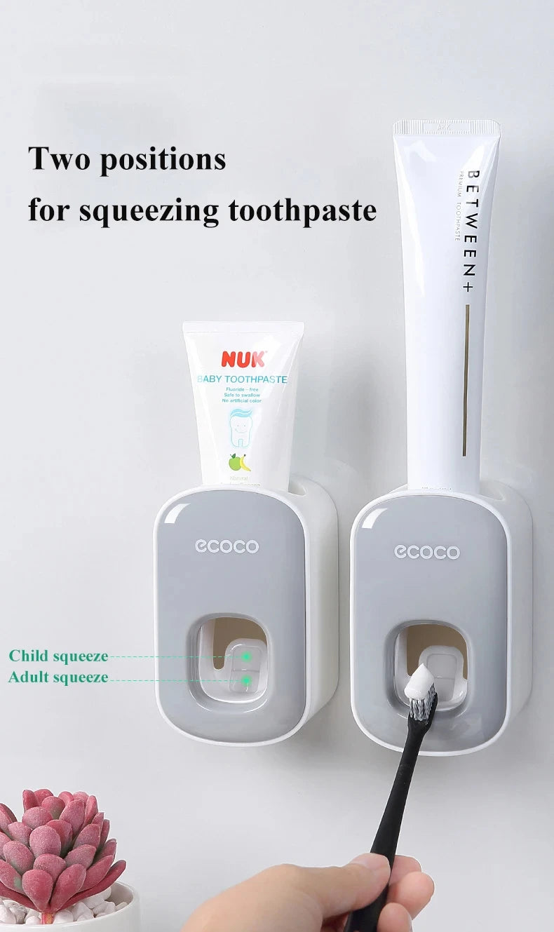 1/2 black and white household non porous automatic toothpaste squeezing machine for artificial products, suction wall extruder