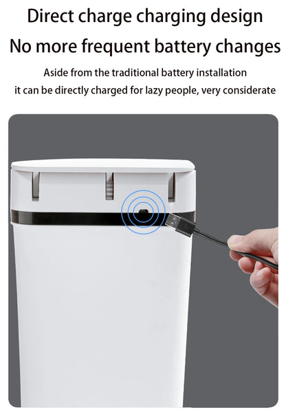 Bathroom Touchless Trash,12L Motion Sensor-Activated Trash Can with Lid, Automatic Kitchen Trash for Office, Living Room, Bedroom