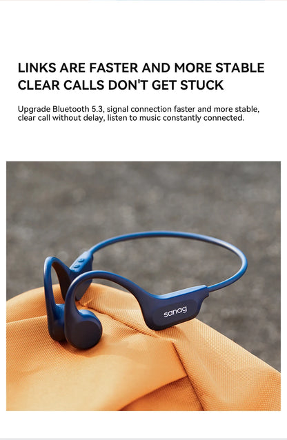 Sanag B60S Bone Conduction Earphones 64GB MP3 Wireless Open Headset IPX8 Swimming Waterproof Flash-sale Choice Headphones
