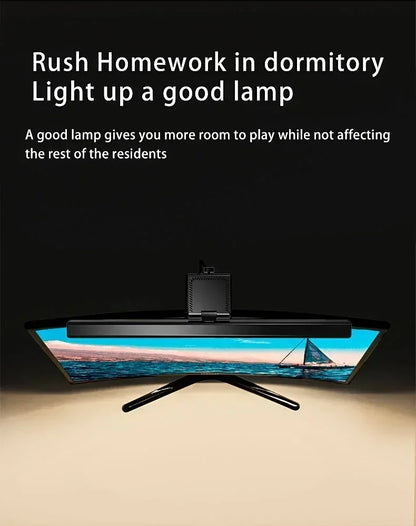Eye Protection LED Desk Lamp Asymmetric Light Source Hanging Computer Monitor Screen Light 33/50cm for Office Work Study Dimming