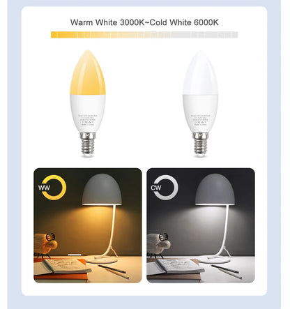 Ewelink E14 Smart Wifi Led Light Bulb Zigbee RGBCW Candle Lamp Works With Alexa Amazon Google Home Yandex Alice Smartthings