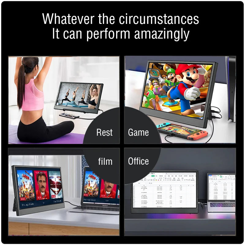 Anmite 10.5-Inch Portable Monitor 1280P HDR 15:10 Low Blue Light For XBox PS4 / 5 Switch Cell Phone PC Loptop Extension
