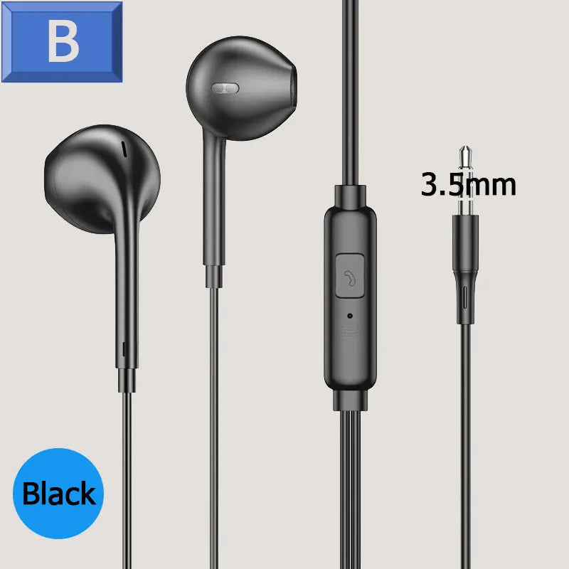 3.5mm Wired Headphones In Ear Headset Wired Earphones with Microphone Stereo Earbuds Sports for Samsung Huawei Xiaomi Phones MP3