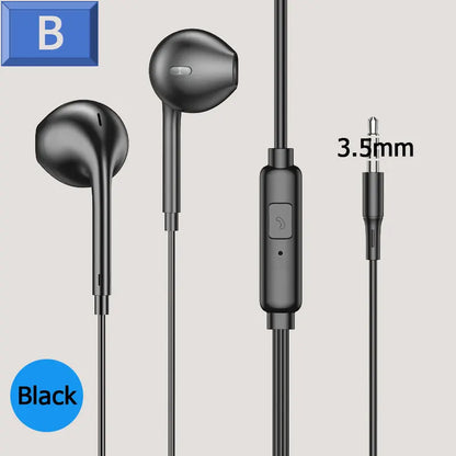 3.5mm Wired Headphones In Ear Headset Wired Earphones with Microphone Stereo Earbuds Sports for Samsung Huawei Xiaomi Phones MP3