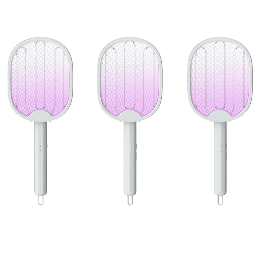 Foldable Electric Mosquito Killer Fly Swatter Trap USB Rechargeable Mosquito Racket Insect Killer with UV Light Bug Zapper 3000V