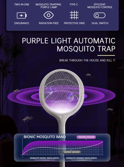 3500V 5in1 Mosquito Killer Lamp Multifunctional Angle Adjustable Bug Zapper Electric USB Rechargeable Mosquito Fly Bat Swatter