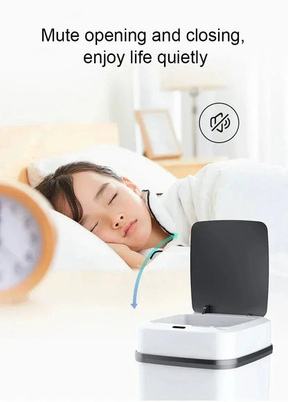 Smart Trashbin Automatic Sensor Large Capacity Touchless Waste Bin Energy-saving Waterproof for Kitchen Bathroom Home Office