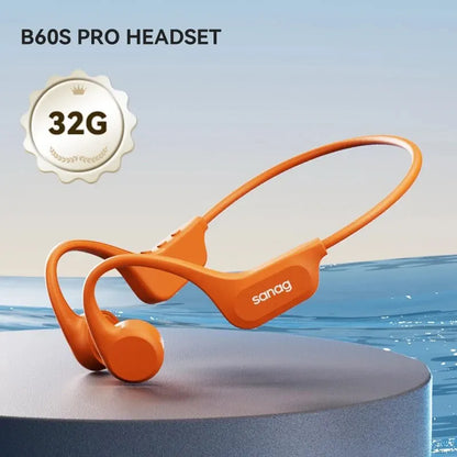 Sanag B60S Bone Conduction Earphones 64GB MP3 Wireless Open Headset IPX8 Swimming Waterproof Flash-sale Choice Headphones