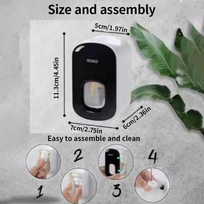 1/2 black and white household non porous automatic toothpaste squeezing machine for artificial products, suction wall extruder