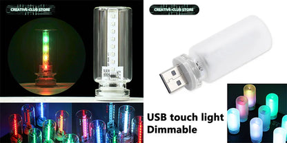 USB Touch Control LED Night Light Atmosphere Light Edison Bulb Incandescent Lamp LED Filament Light Bulb Bedroom Decoration DIY