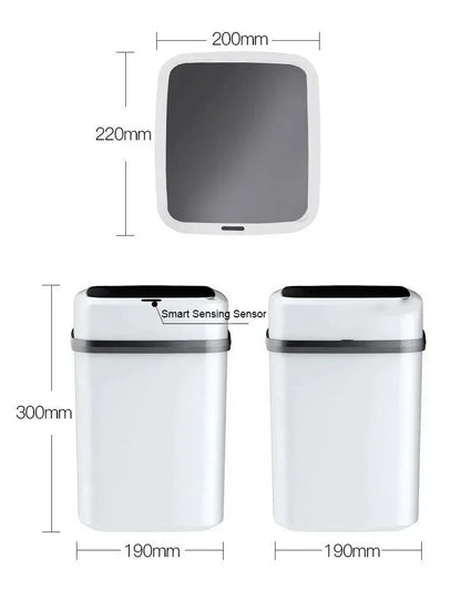 Smart Trashbin Automatic Sensor Large Capacity Touchless Waste Bin Energy-saving Waterproof for Kitchen Bathroom Home Office