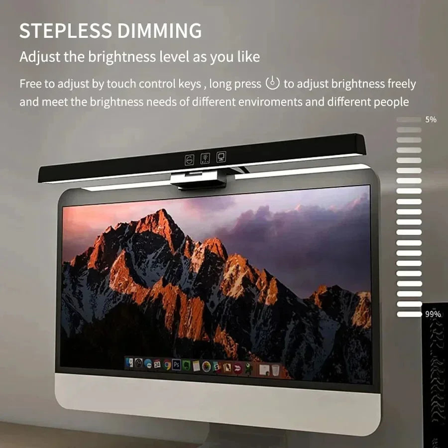 Eye Protection LED Desk Lamp Asymmetric Light Source Hanging Computer Monitor Screen Light 33/50cm for Office Work Study Dimming