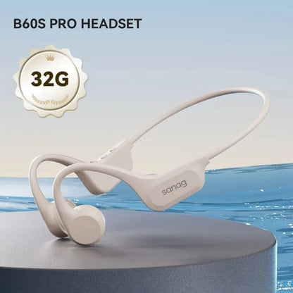 Sanag B60S Bone Conduction Earphones 64GB MP3 Wireless Open Headset IPX8 Swimming Waterproof Flash-sale Choice Headphones