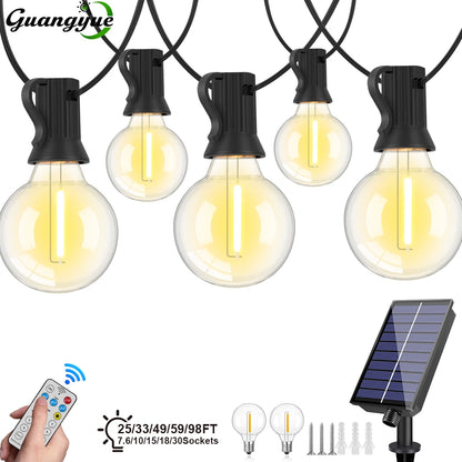 G40 Outdoor Solar String Light Garland LED Solar String Lights 24V Globe Waterproof Hanging Lights for Garden Backyard Cafe