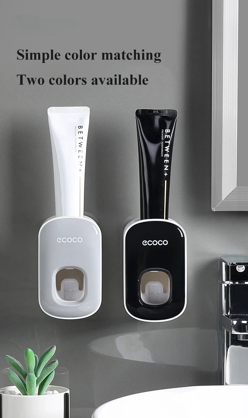 1/2 black and white household non porous automatic toothpaste squeezing machine for artificial products, suction wall extruder