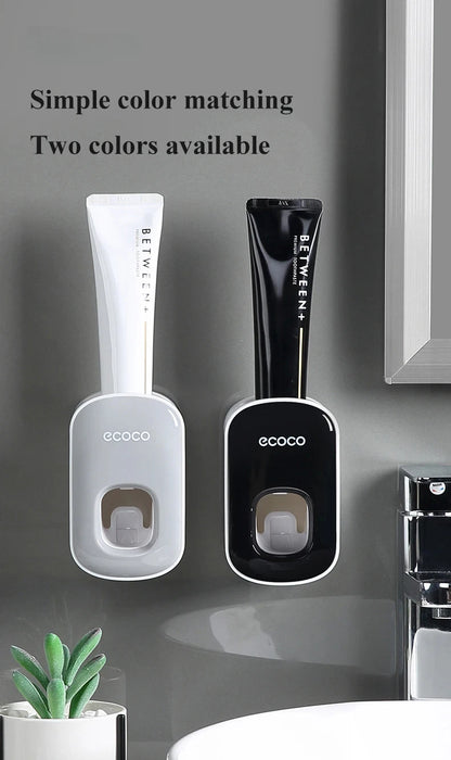 1/2 black and white household non porous automatic toothpaste squeezing machine for artificial products, suction wall extruder